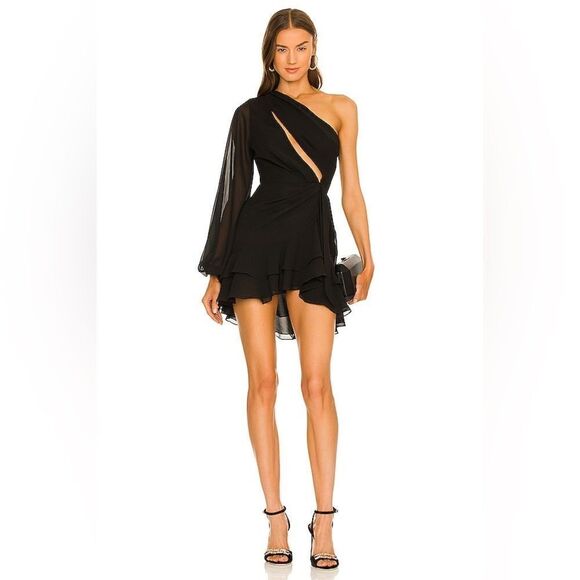NWT Michael Costello x Revolve Sunny Mini Black Dress Size S - Picture 5 of 11
